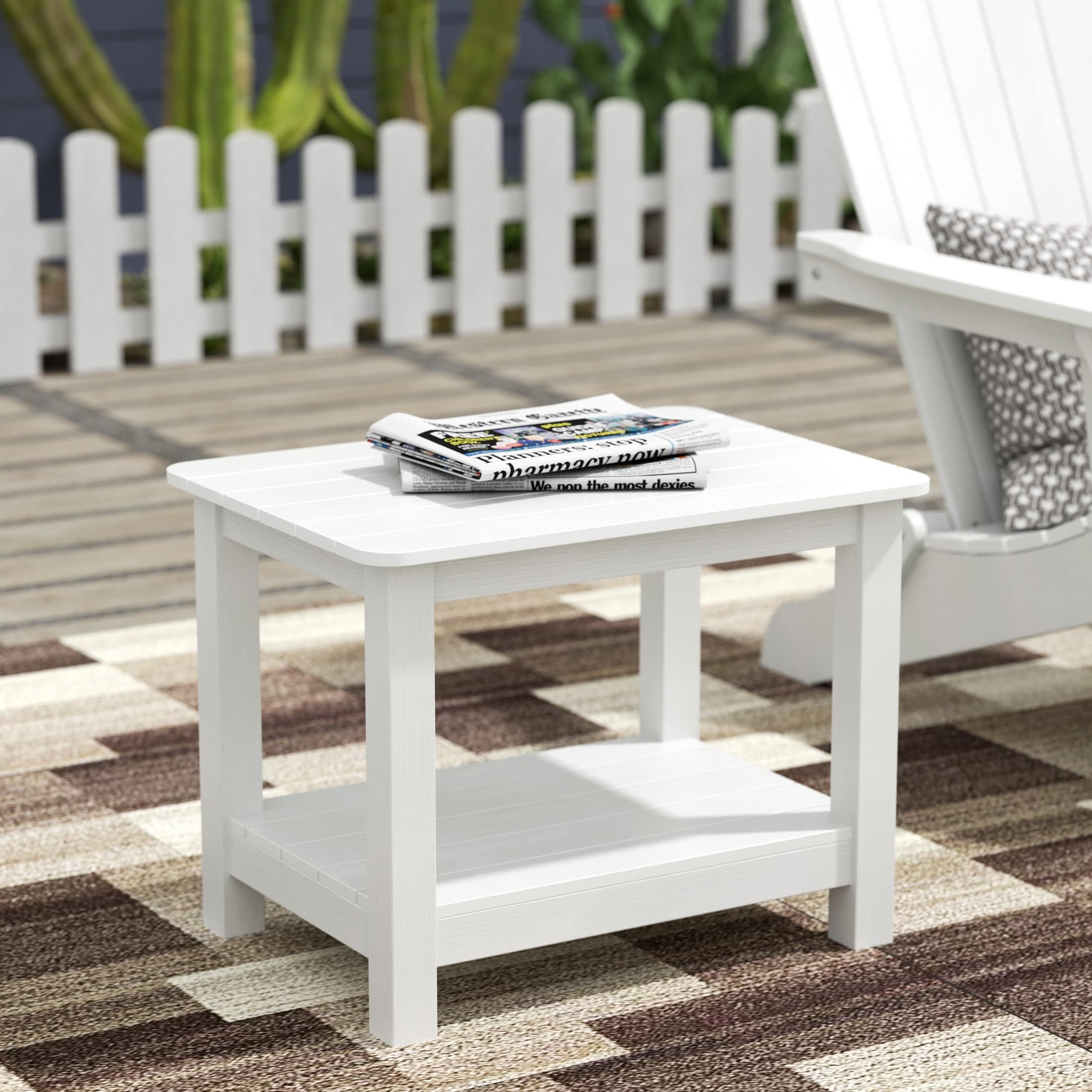 Vineyard HIPS Eco-Friendly Outdoor Modern Square All Weather Side Table