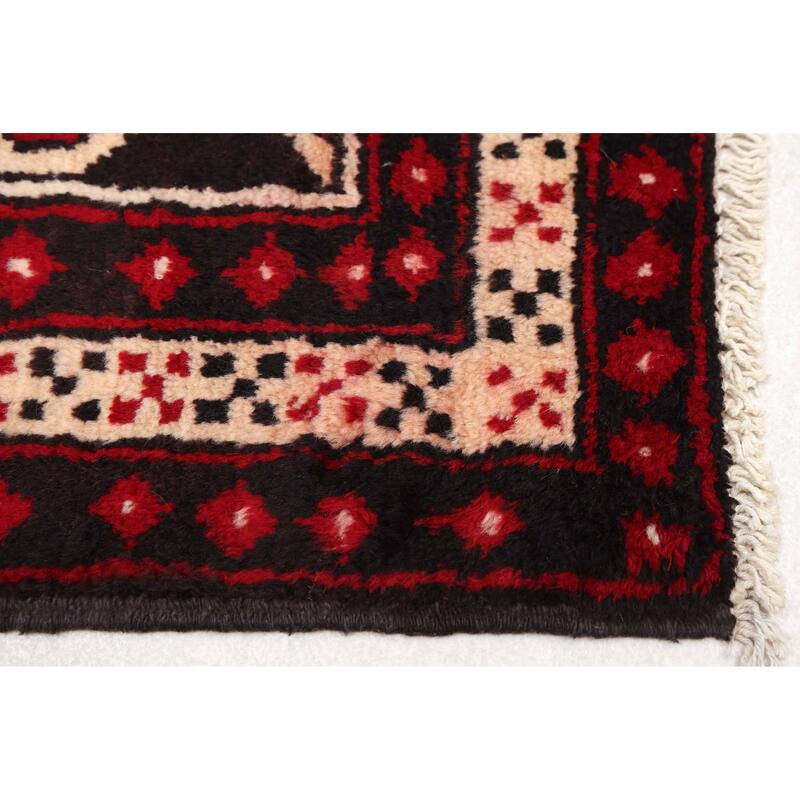 ECARPETGALLERY Hand-knotted Baluch Red Wool Rug - 3'8 x 6'7