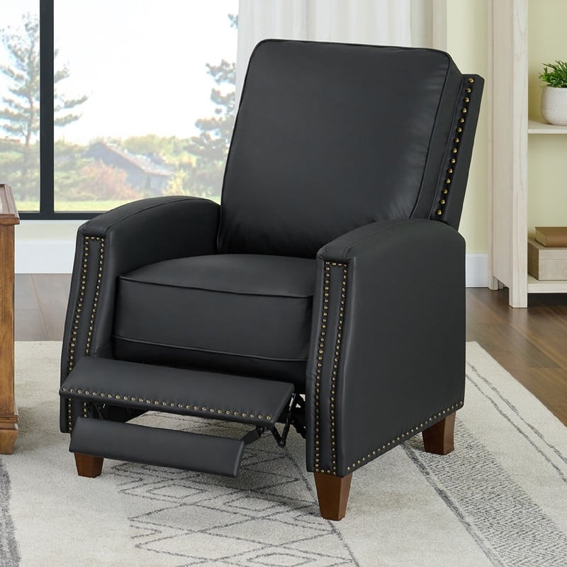 Spruce & Spring Alston Push Back Recliner Chair with Nailhead Trims for Living Room
