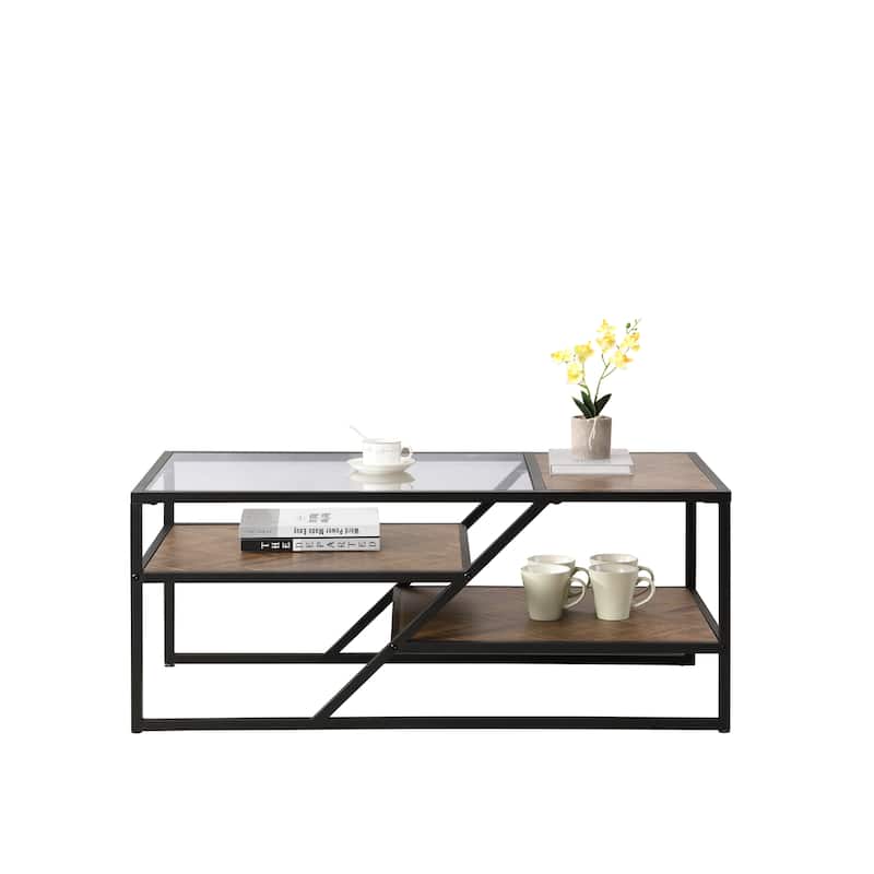 Coffee Table with Storage Shelf,for Living Room&Bedroom