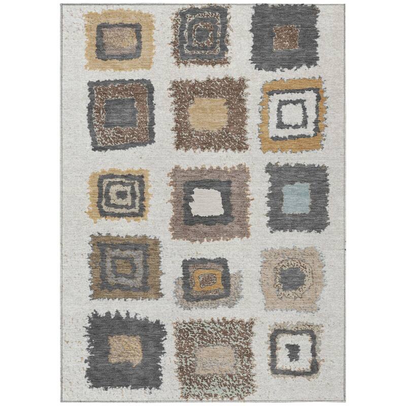 HomeRoots Geometric Transitional Rectangle Outdoor Rug