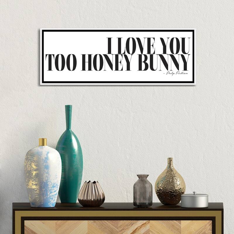 iCanvas "I Love You Too Honey Bunny" by Honeymoon Hotel Framed Canvas Print