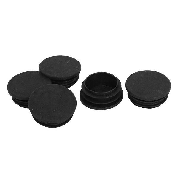 Chair Table Legs 38mm Diameter Plastic Cap Round Ribbed Insert Chair Table Legs 38mm Diameter Plastic Cap Round Ribbed Insert Black 5 Pcs