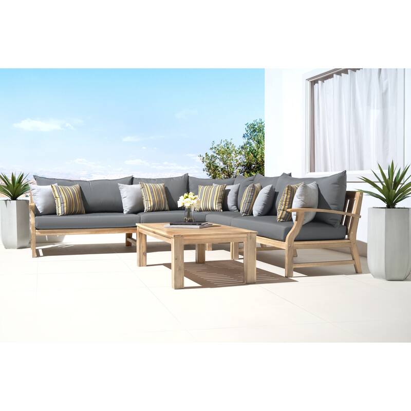 Kooper 6 Piece Sunbrella Outdoor Patio Sectional with Table