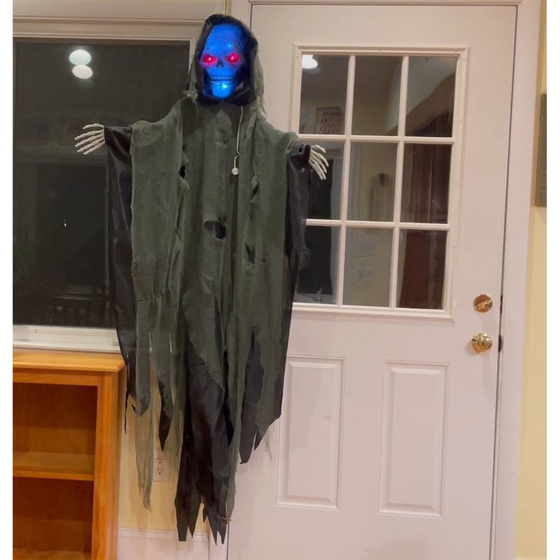 72" Hanging Light Up Reaper w/ Covered Face