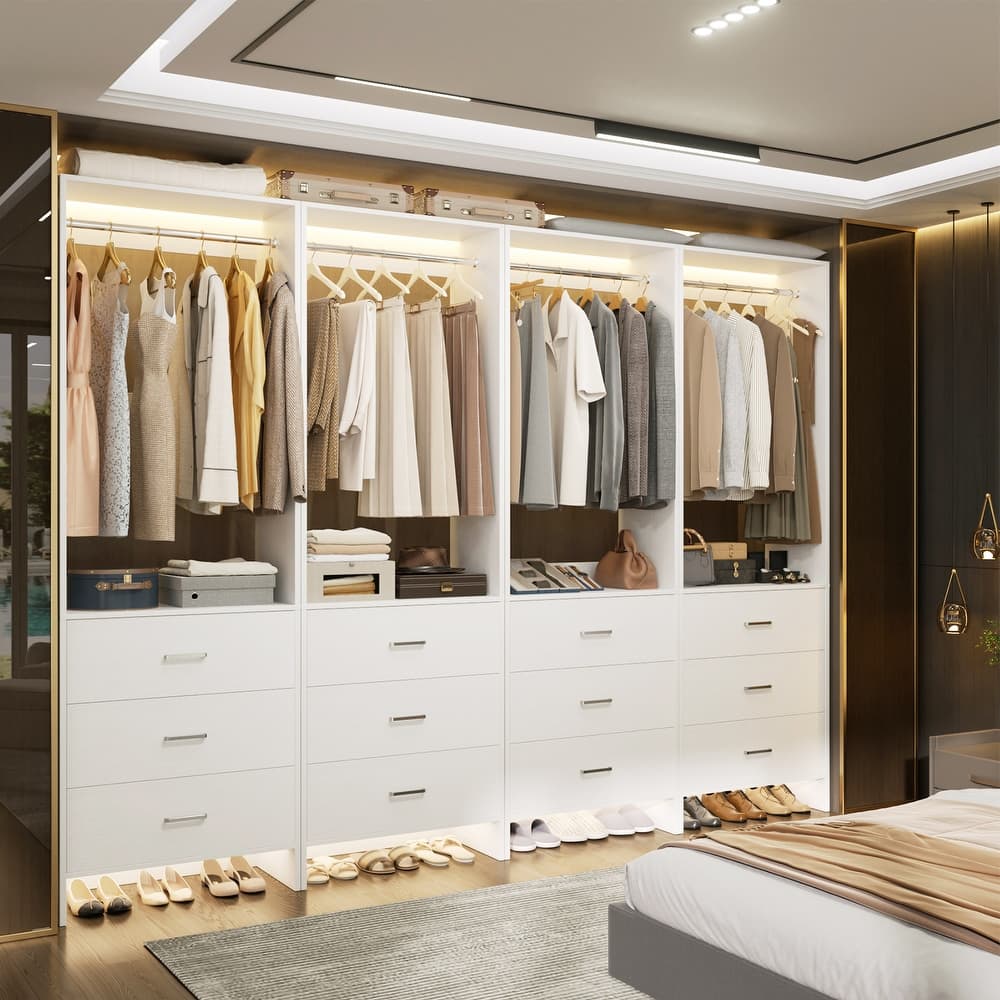 Cimly Freestanding Closet Sytem with Drawers, Closet Organizer Wardrobe for Walk-in and Reach-in Closet