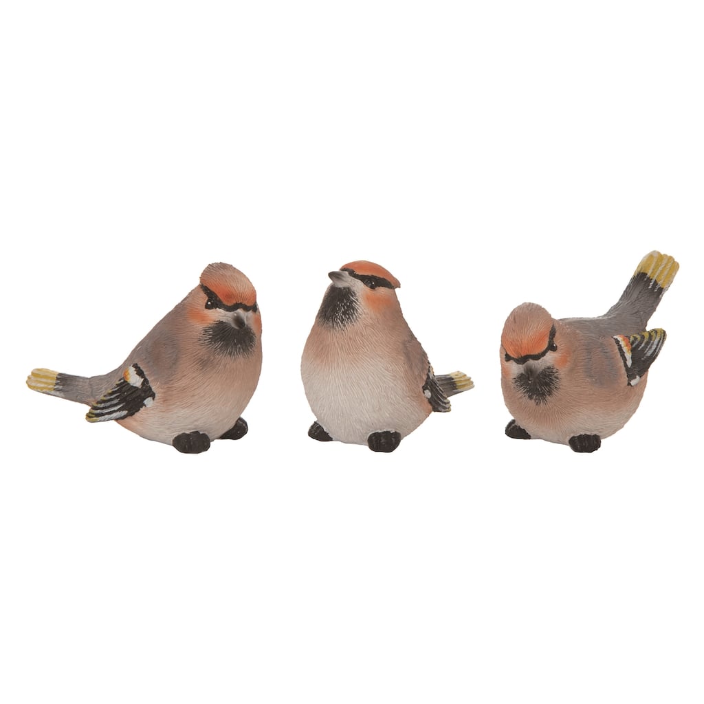 Transpac Resin 3.75" Multicolor Spring Bohemian Wax Wings Set of 3