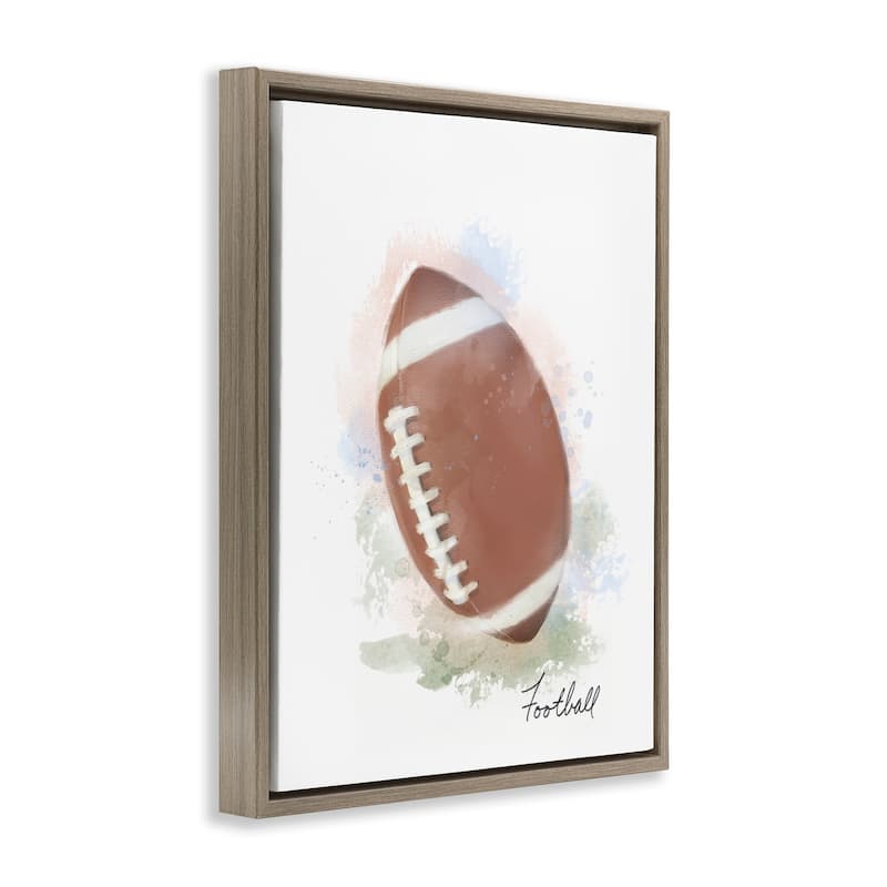 Stupell Soft Pastel Football Framed Floater Canvas Wall Art Design By Matthew Piotrowicz