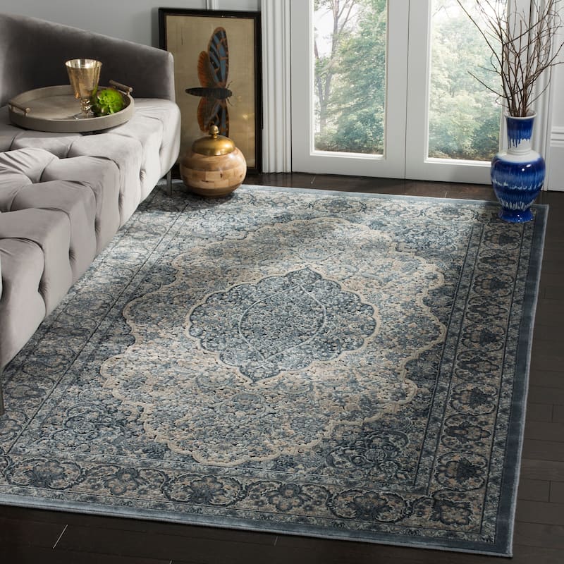 SAFAVIEH Paradise Hledis Modern Viscose Rug - 5'3" x 7'6" - Light Blue/Blue