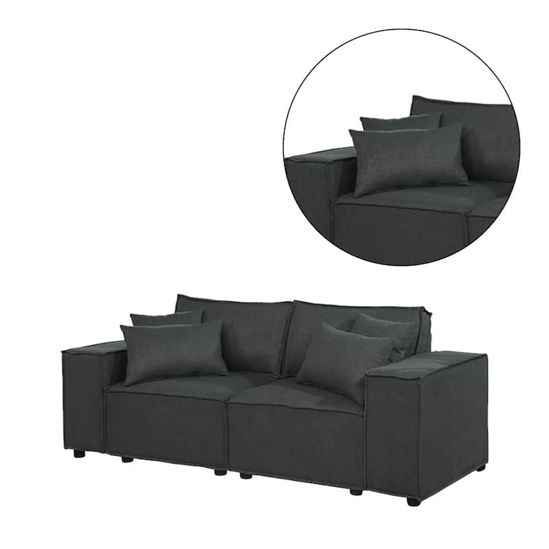Loveseat with 4 Accent Pillows