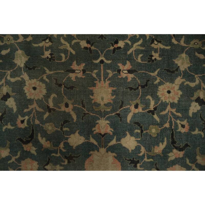 Hand Knotted Oriental 100% Wool Carpet Traditional All-Over Navy Blue & Blues Ziegler Area Rug - 12' 3'' X 10' 10''