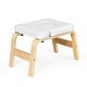 preview thumbnail 8 of 9, Yoga Headstand Wood Stool with PVC Pads-White - 24" x 16" x 15.5" (L x W x H)