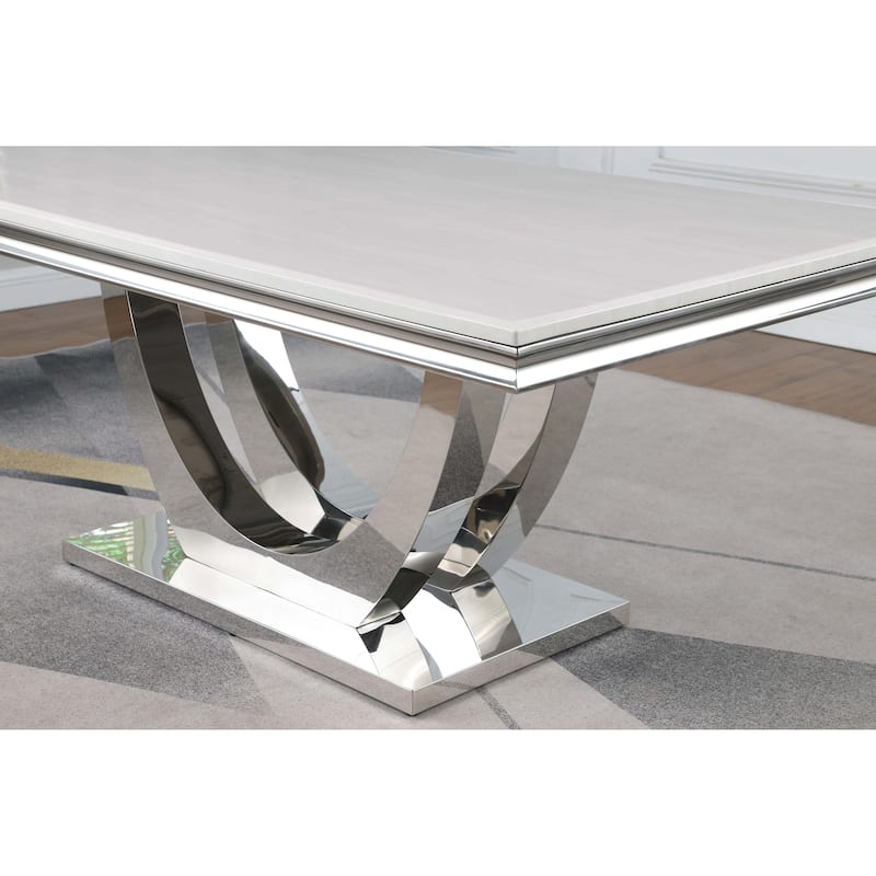 Kerwin Rectangular 71-inch Sinterd Stone Top Dining Table White