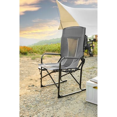 Oversized Portable Folding Chair with Side Table & Cup Holder