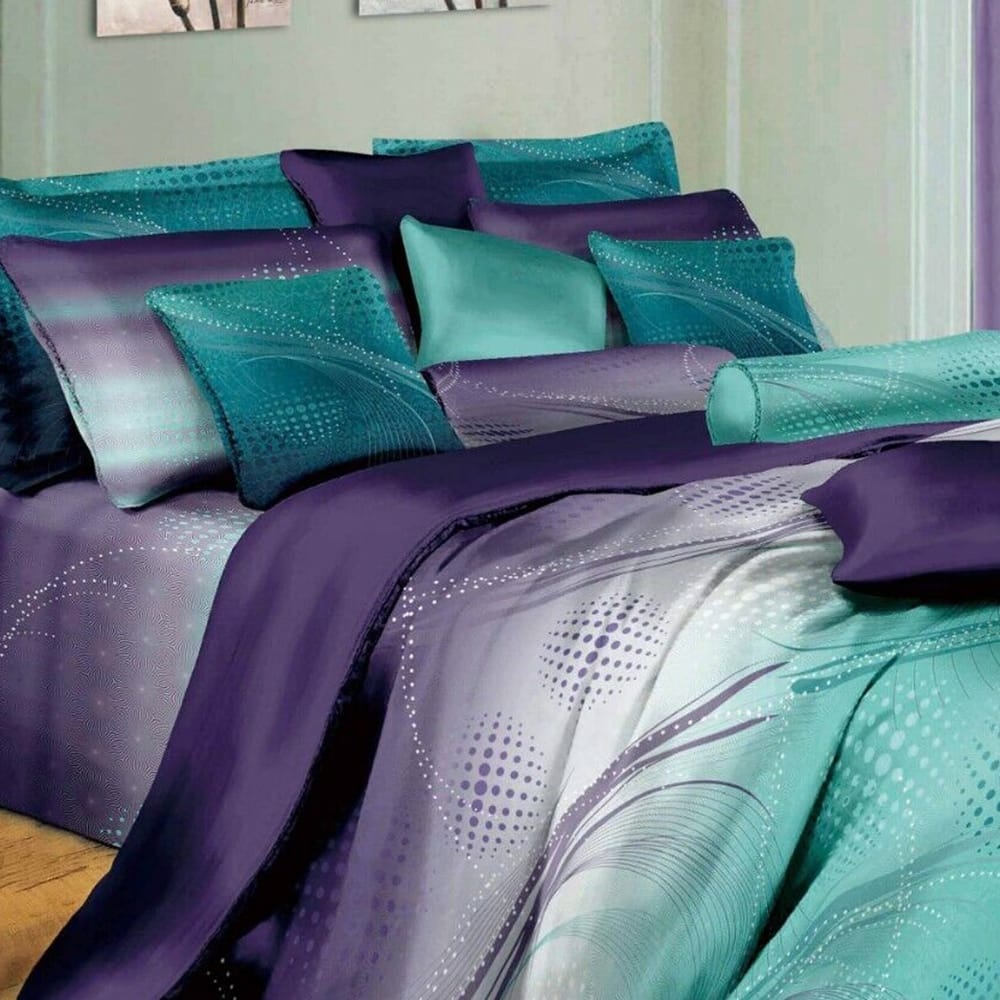 Sheet Set Full Size Twilight Design Bedding Set Green Purple - Bed Bath ...