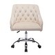 preview thumbnail 3 of 4, Office Chair with Padded Swivel Seat and Tufted Design, Beige