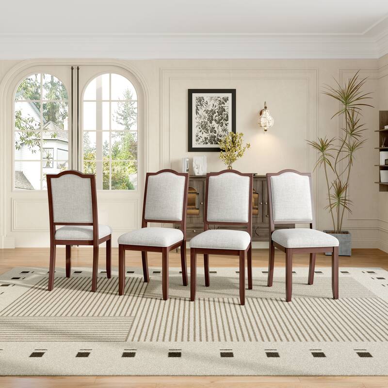 Farmhouse Dining Chairs Set of 4, High Back Upholstered Dining Chairs