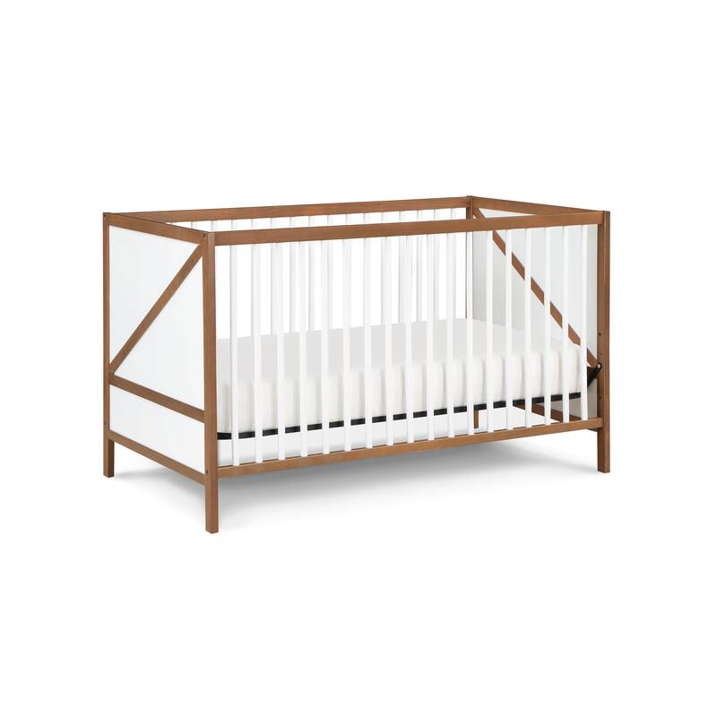 Pixie Zen 3-in-1 Crib in Walnut/White - Walnut