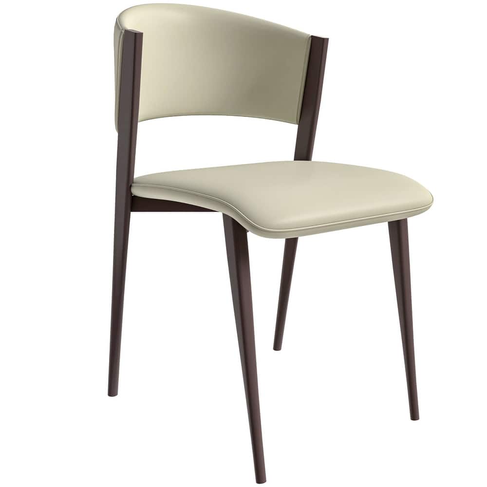 Aspen Modern Industrial Dining Chair with Metal Spindle Back & Premium Leather Seat - Urban Minimalist Side Chair
