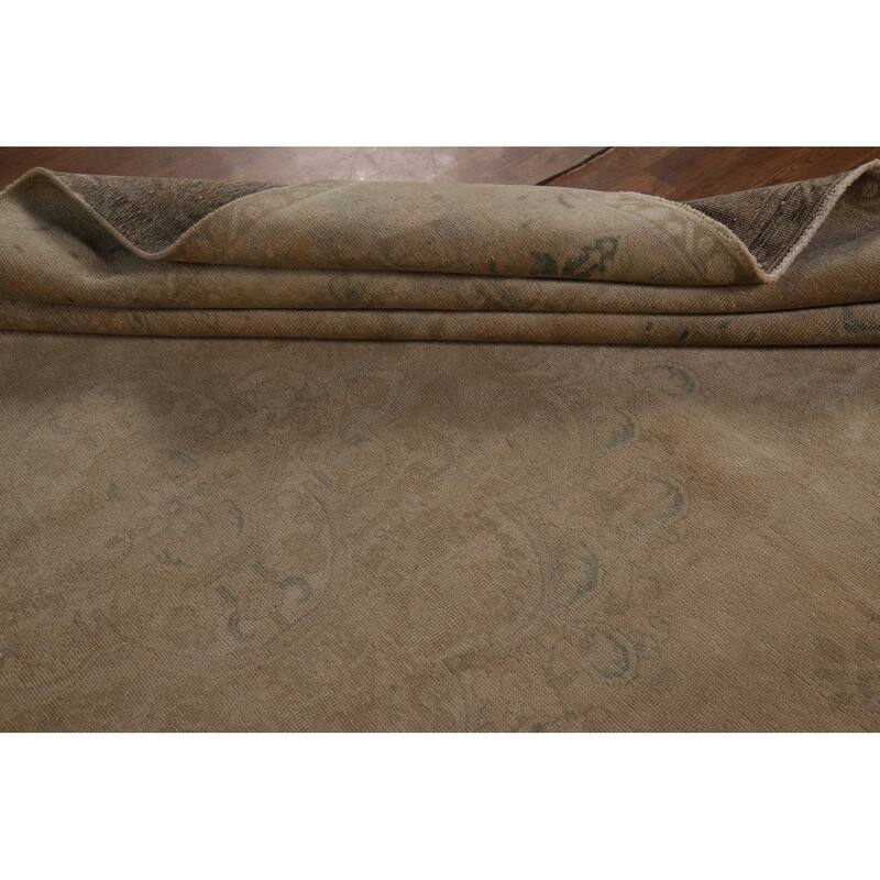 Traditional Tabriz Persian Vintage Area Rug Hand-Knotted Wool Carpet - 9'7" x 12'8"