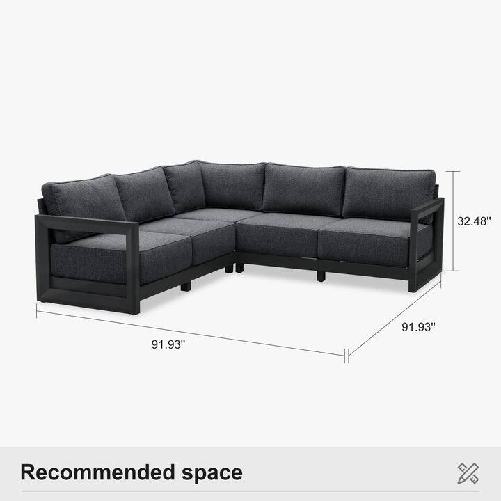 PURPLE LEAF Caesar Grey Sofas Sectionals 4-18 Piece with 9.6" Thick Cushion for Yard Porch Deck Outdoor Patio Conversation Sets