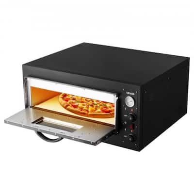 Black 24-Inch Electric Pizza Oven 4200W with Dual Temp Control - 35.83 L x 33.66 W x 16.93 H in