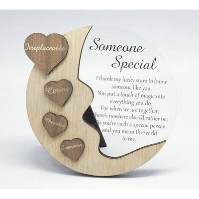 Moon With Words On Hearts And Text Message- Someone Special Plaque