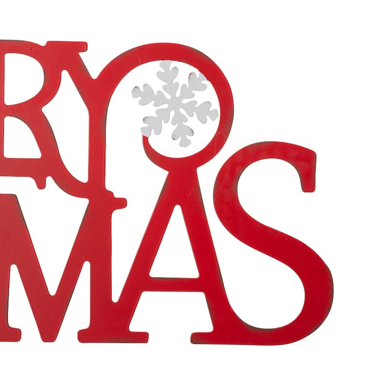 Glitzhome 24"L Metal MERRY CHRISTMAS or HAPPY HOLIDAYS Wall Decor Art