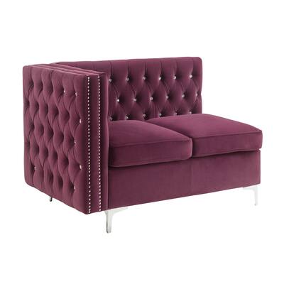 Ottawa Burgundy Tufted Loveseat with Accent Pillows