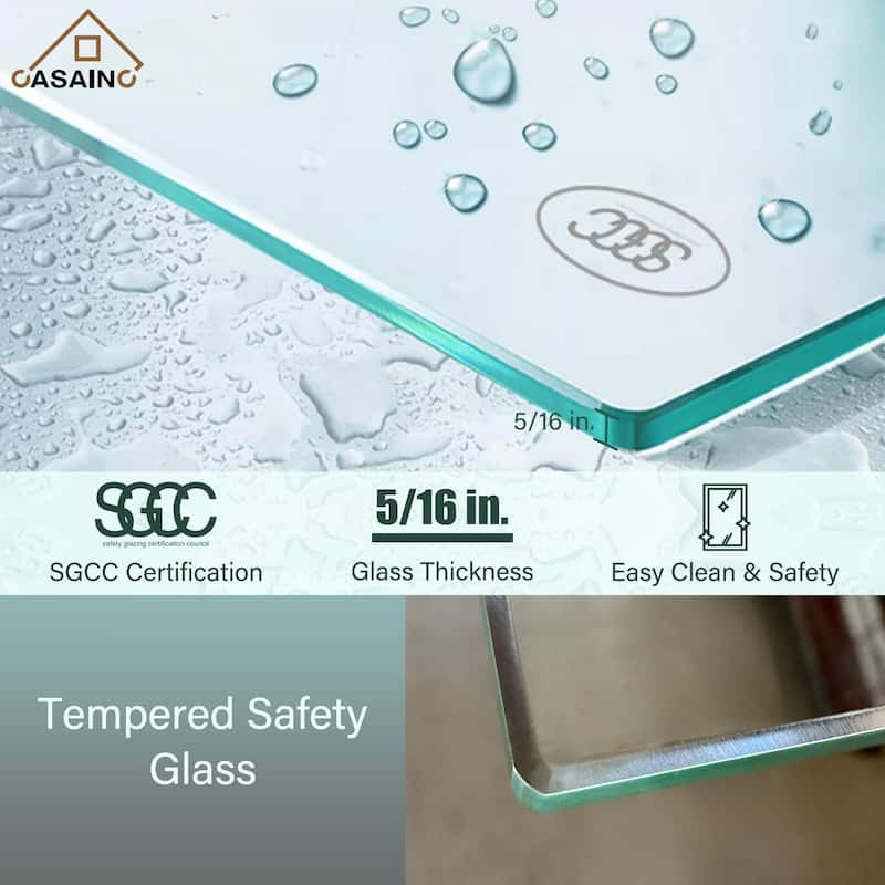 CASAINC 48"/60"W x 76" Sliding Frameless Shower Door with SGCC certification