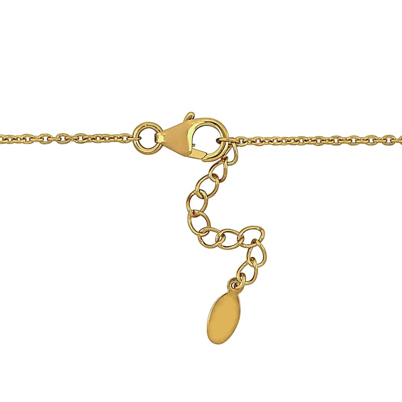 Miadora 8ct TGW Multi-Gem Flower Lariat Necklace Drop Earrings Set in Yellow Plated Sterling Silver