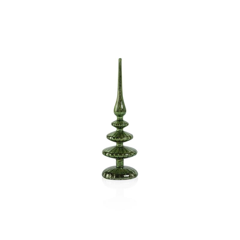 Azenor 11.5" LED Tabletop Finials, Set of 2 - Green