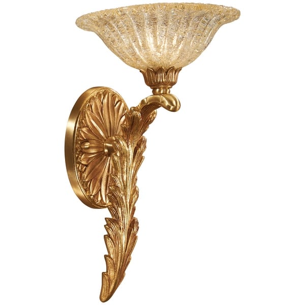 slide 1 of 1, Metropolitan 1 Light 8" Wide Wall Sconce with Gold Glass Shade from Gold