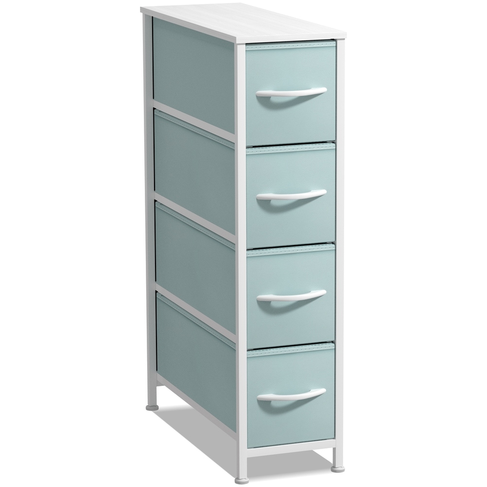 narrow dresser for bedroom Penelope 5-Drawer (26") Designed with an elegant black manufactured wood finish Narrow Dresser Tower with 4