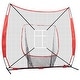 preview thumbnail 2 of 9, Portable 7x7 Baseball Training Net with Strike Zone and Ball Collector