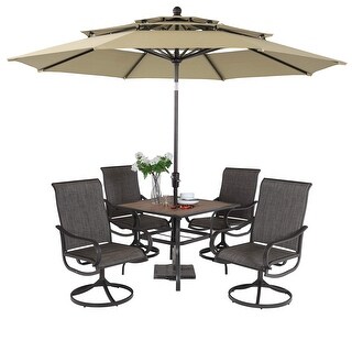 MFSTUDIO 5-Piece Steel Patio Dining Swivel Chairs