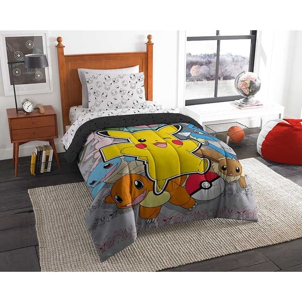 slide 2 of 4, Pokemon Battle Squad 4 Piece Twin Bed In A Bag Set Multi - Twin