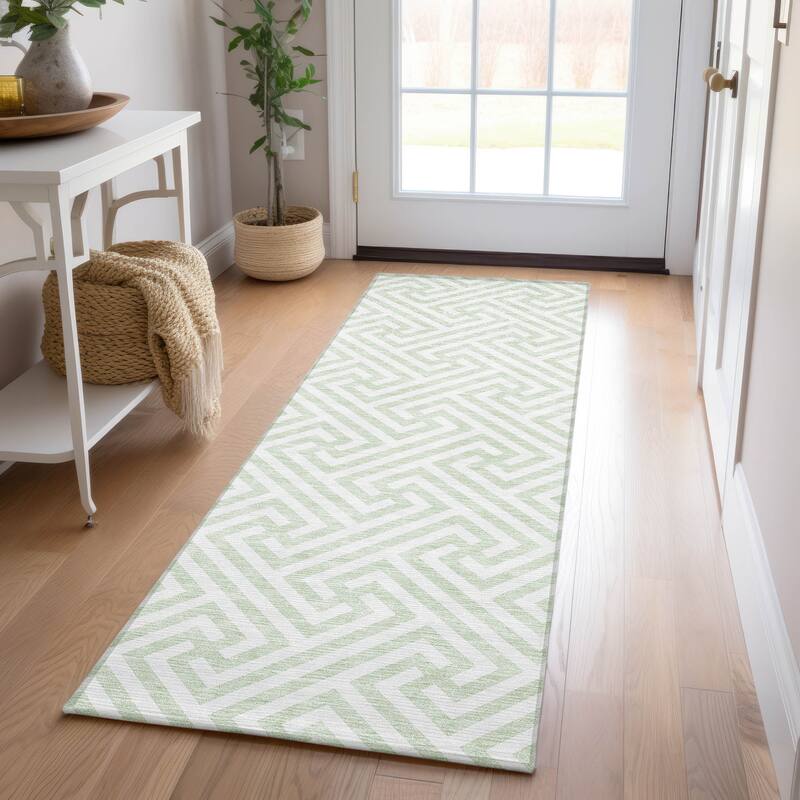 Machine Washable Indoor/ Outdoor Chantille Geo Modern Rug