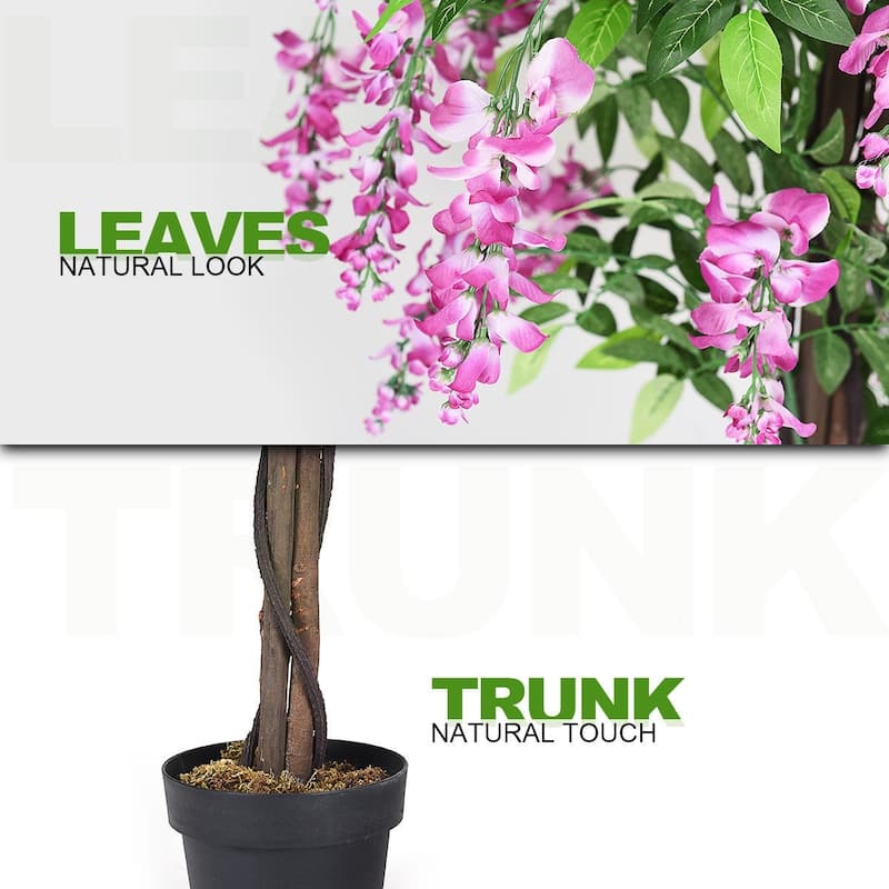 Artificial Wisteria Tree 6FT Indoor Outdoor with Adjustable Branches