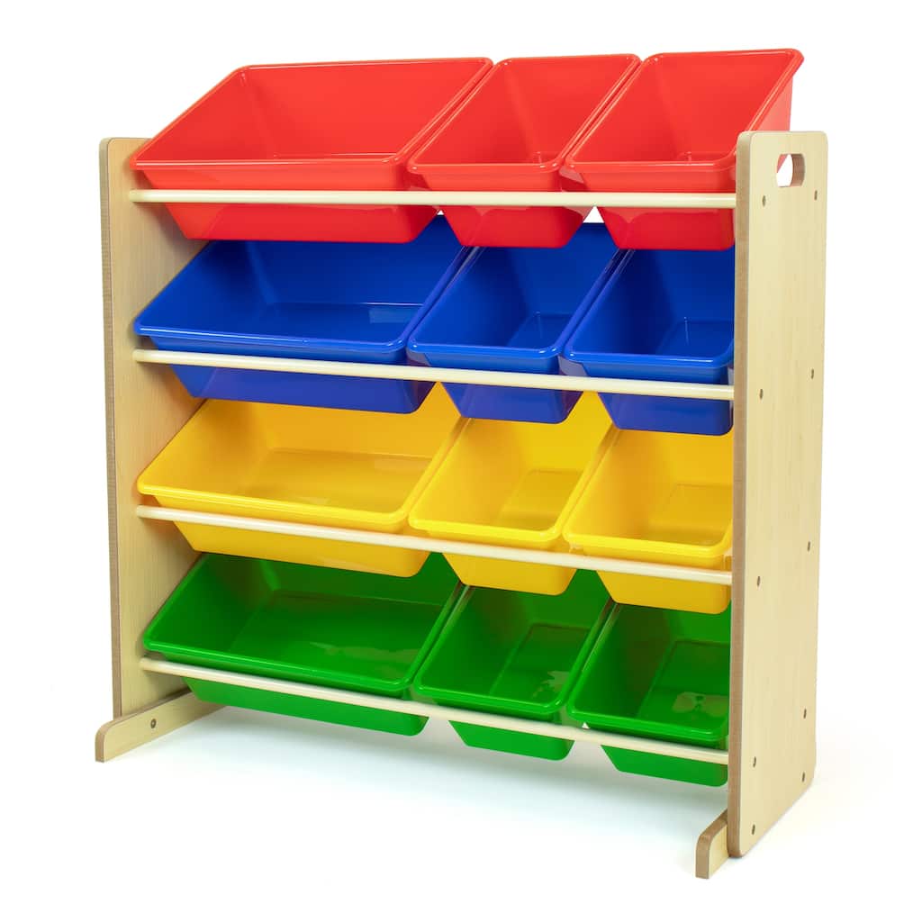 Humble Crew Kid's Toy Storage Organizer with 12 Plastic Bins