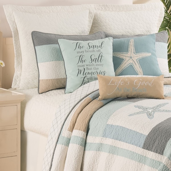 slide 2 of 8, Driftwood Shores Mini Quilt Set II Aqua - 3 Piece - King