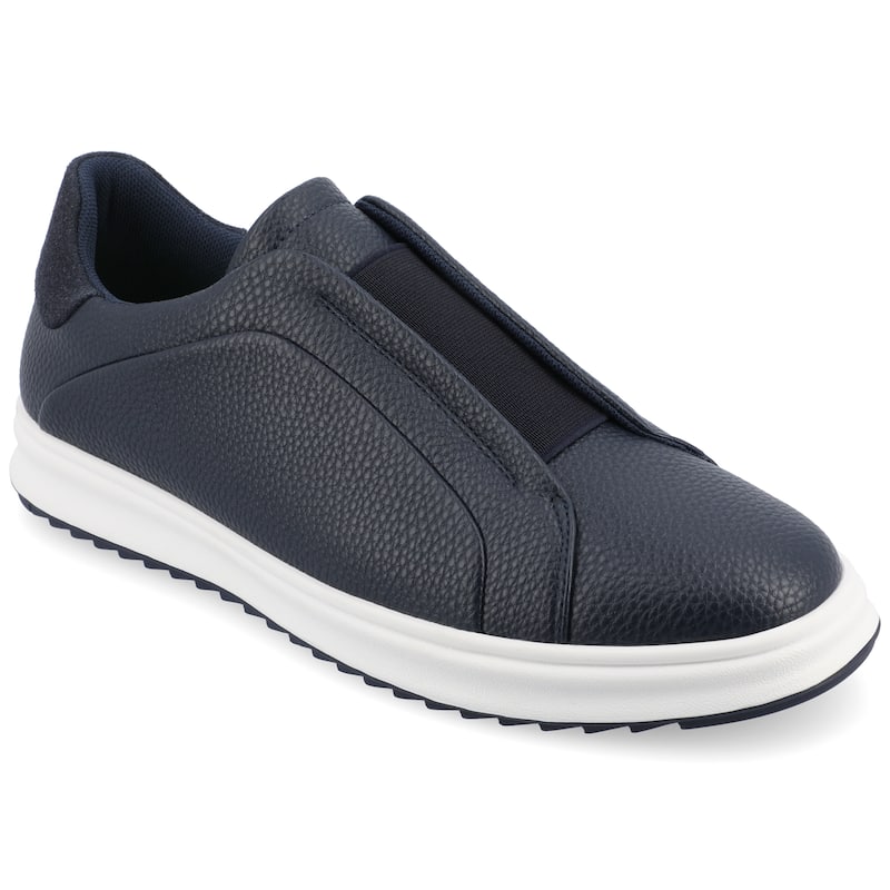 Vance Mens Matteo Medium and Wide Width Slip-on Sneaker - Wide - Navy - 9.5