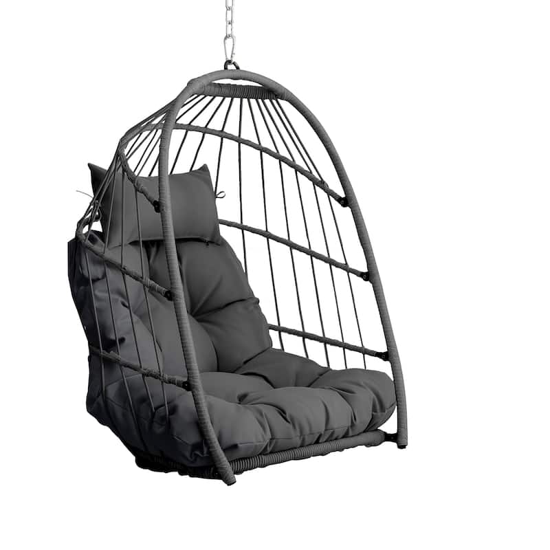 Outdoor Garden Rattan Egg Swing Chair Hanging Chair PE Hanging Chair