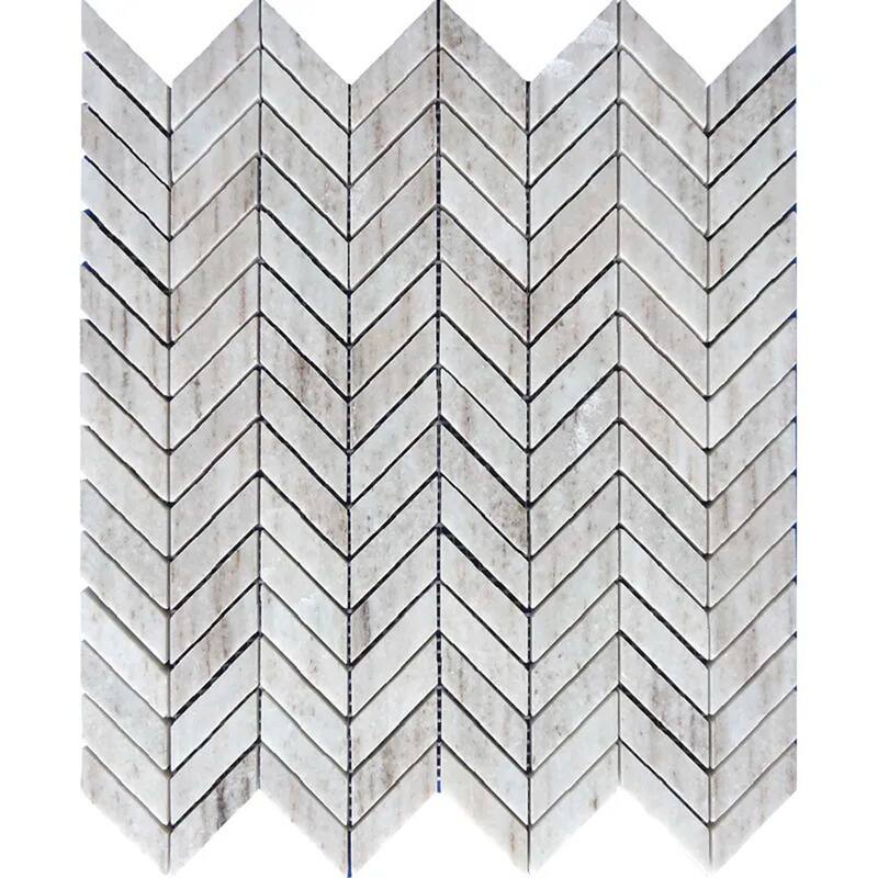 Apollo tile 11 x 13 Mirage Polished Frosted White with Gray Vein Crystal Sand Polished Marble Tile (4.9 sq ft/case) - 5 Pack