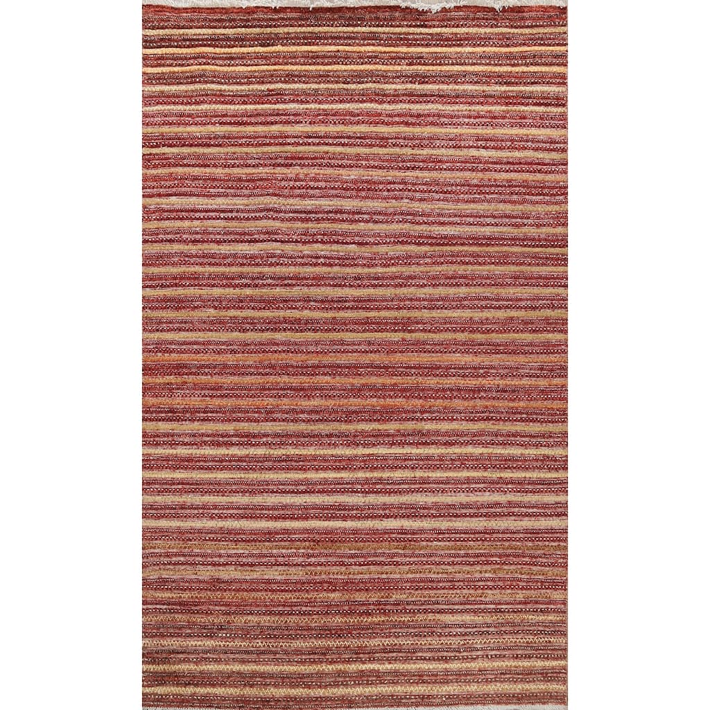 Gabbeh Kashkoli Oriental Modern Area Rug Wool Handmade Foyer Carpet - 5'3" x 8'1"