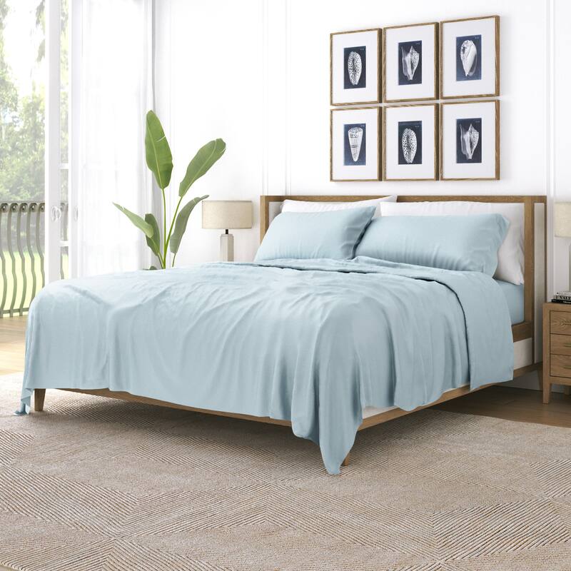Becky Cameron Luxury Rayon From Bamboo Sheet Set - King - Light Blue