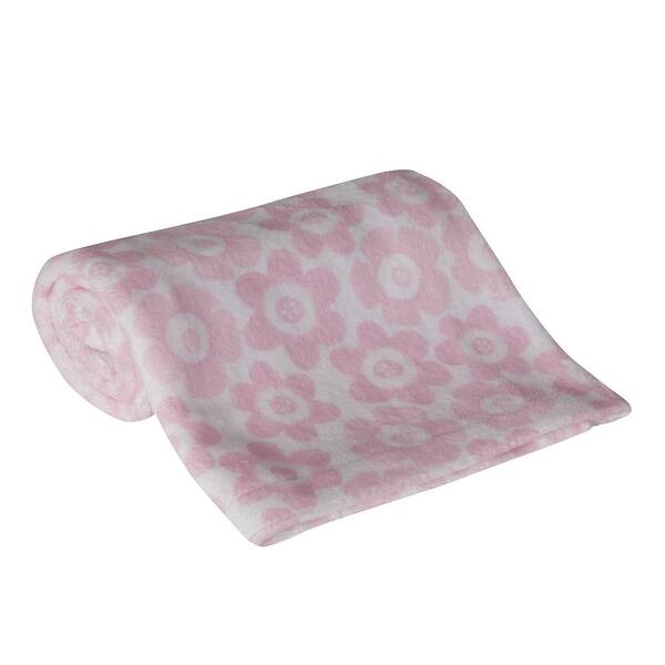slide 2 of 2, Lambs & Ivy Layla Collection Coral Fleece Baby Blanket - Pink, Floral, Girl
