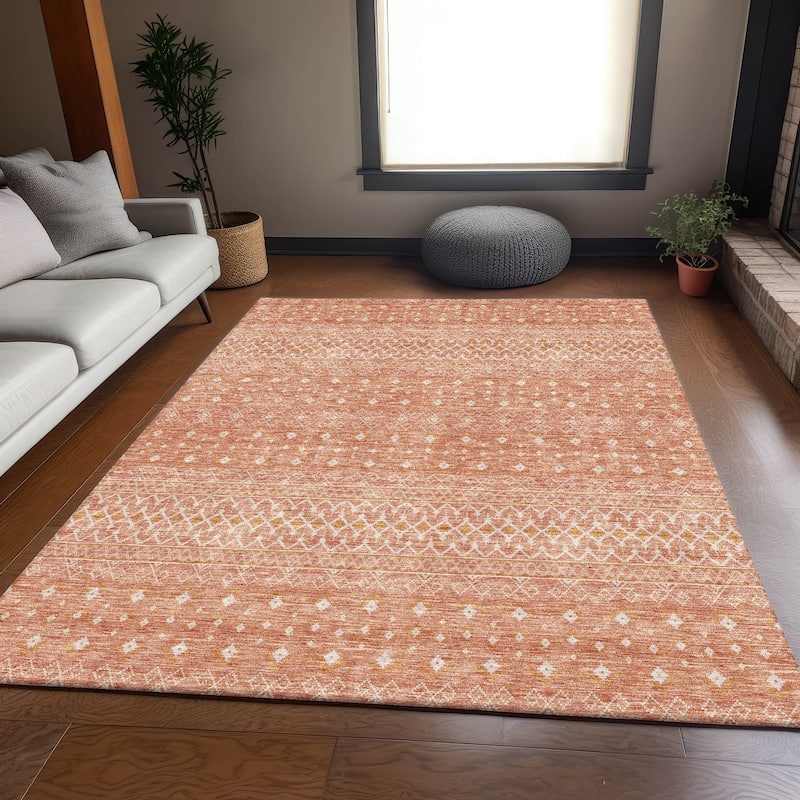 Premium Washable Super Soft Boho Geo Mayfield Rug - Salmon - 2' 6" x 3' 10" - Rectangle