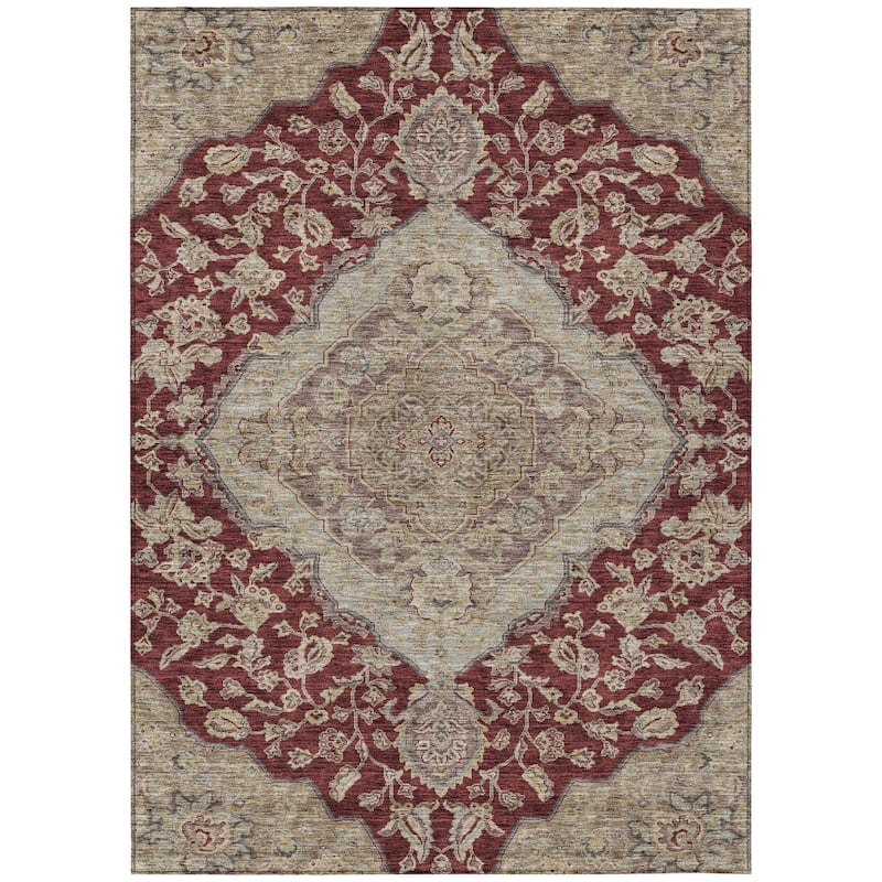 HomeRoots Oriental Traditional Rectangle Outdoor Rug