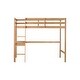 preview thumbnail 20 of 29, Elegant Twin High Loft Bed, Rubber Wood Loft Bed with Safety Guardrail, Built-in Desk, Ladde